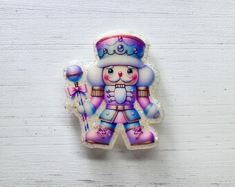 Nutcracker Badge Reel, Christmas ID Holder, Teacher Festive Name Tag