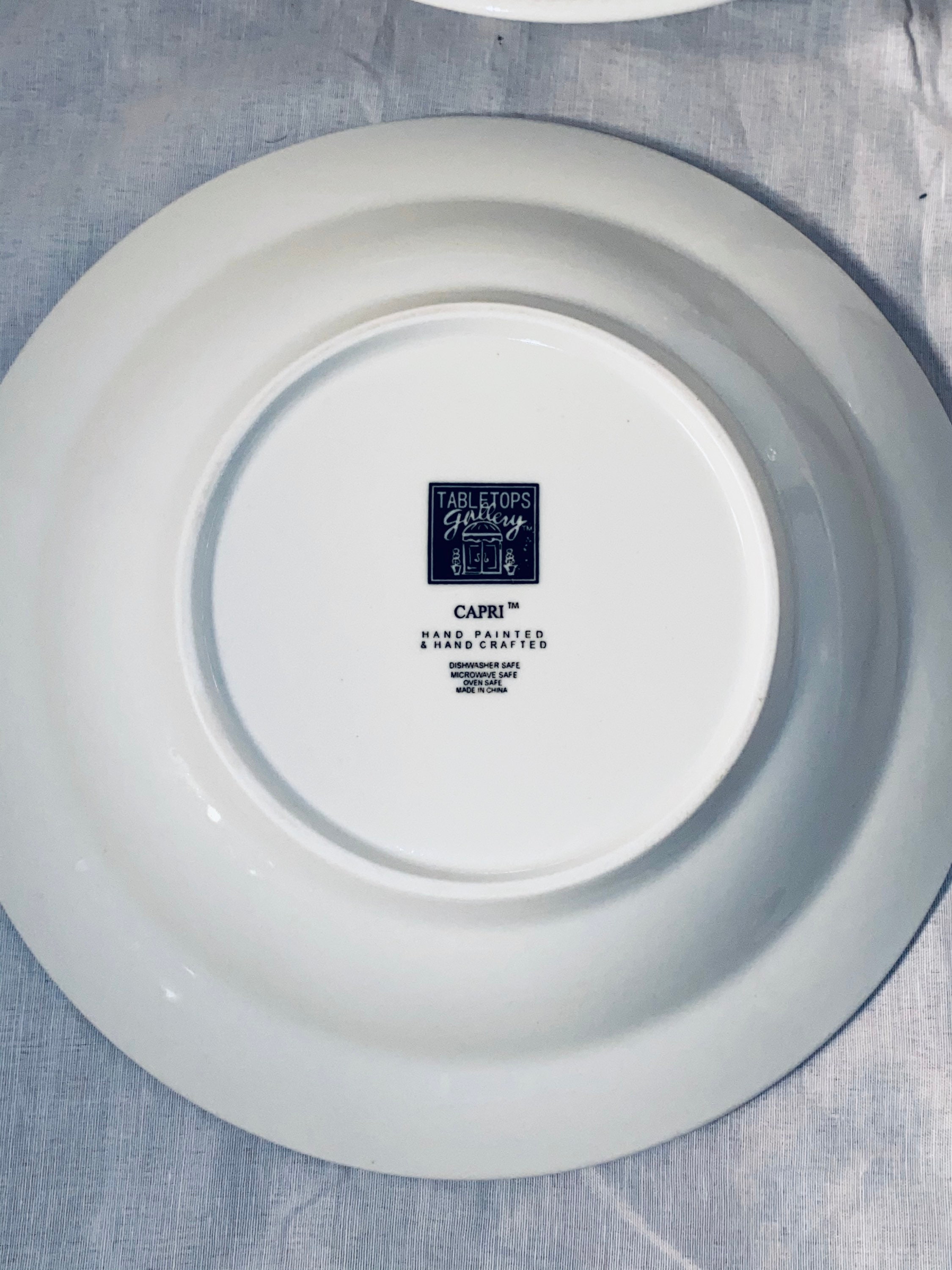 Tabletops Gallery Capri Hand Painted Hand Crafted Bone White Etsy