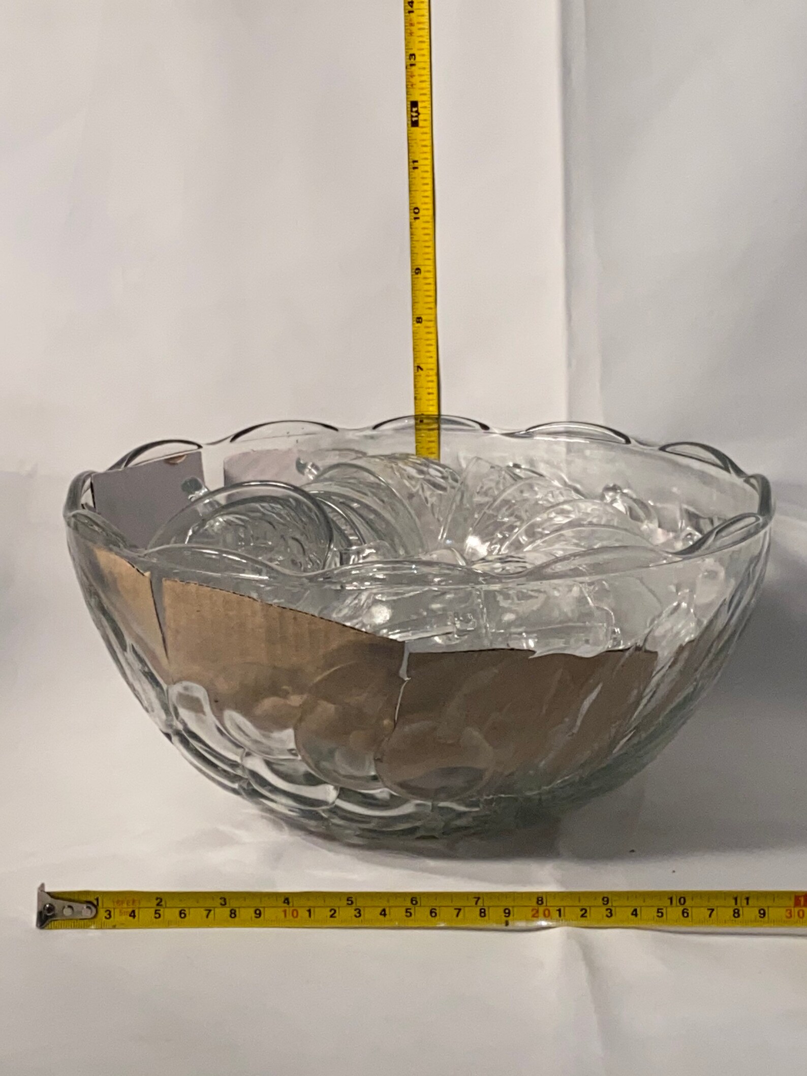 Large Fruit Punch Bowl 12 Cups Hanging Grapes Pattern Etsy