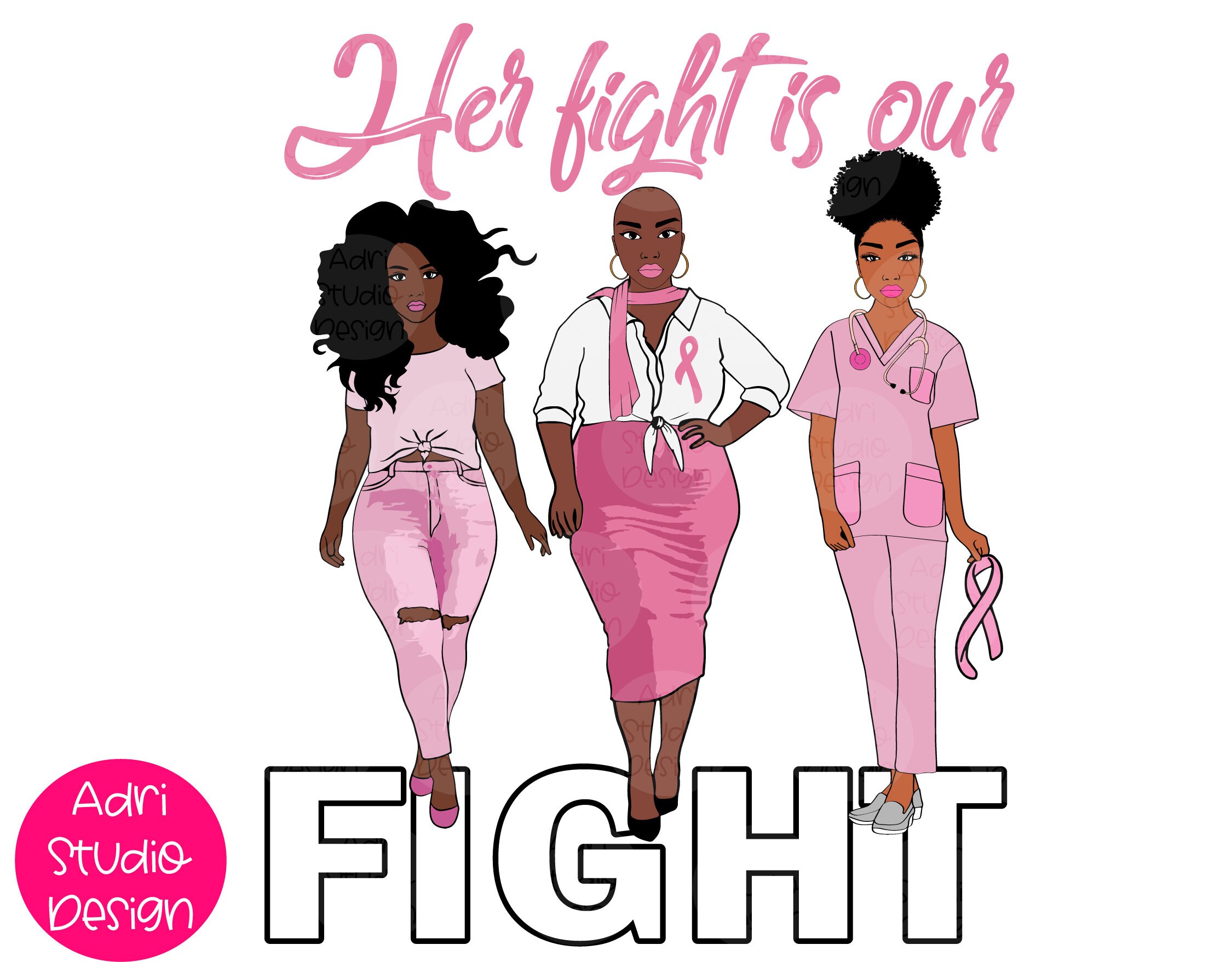 Pink Ribbon Svg, Crush Cancer Svg African American Pink High Heels ...