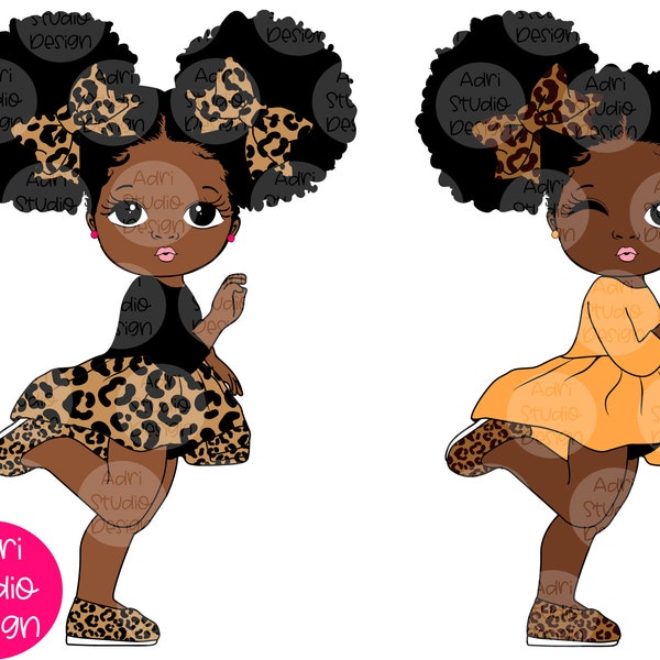 Peekaboo Mädchen mit Puff Afro Ponytails Svg, Cute black African American Kids Svg Png, African American, Gepard Print, Leopardendruck