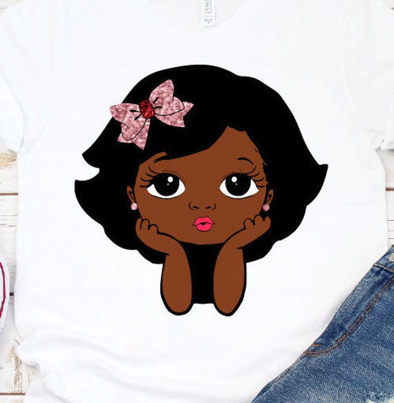 Glitter African American Clipart Crown Bow Gold Cute Black African American Kids Svg Png Cut File For Cricut Peekaboo Girl Svg Digital Art Collectibles Kromasol Com