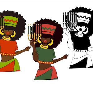 Woman Bundle svg, Afro queen, happy Kwanzaa, Black woman svg, black girl svg, black queen svg, Kwanzaa, celebration, culture, swahili