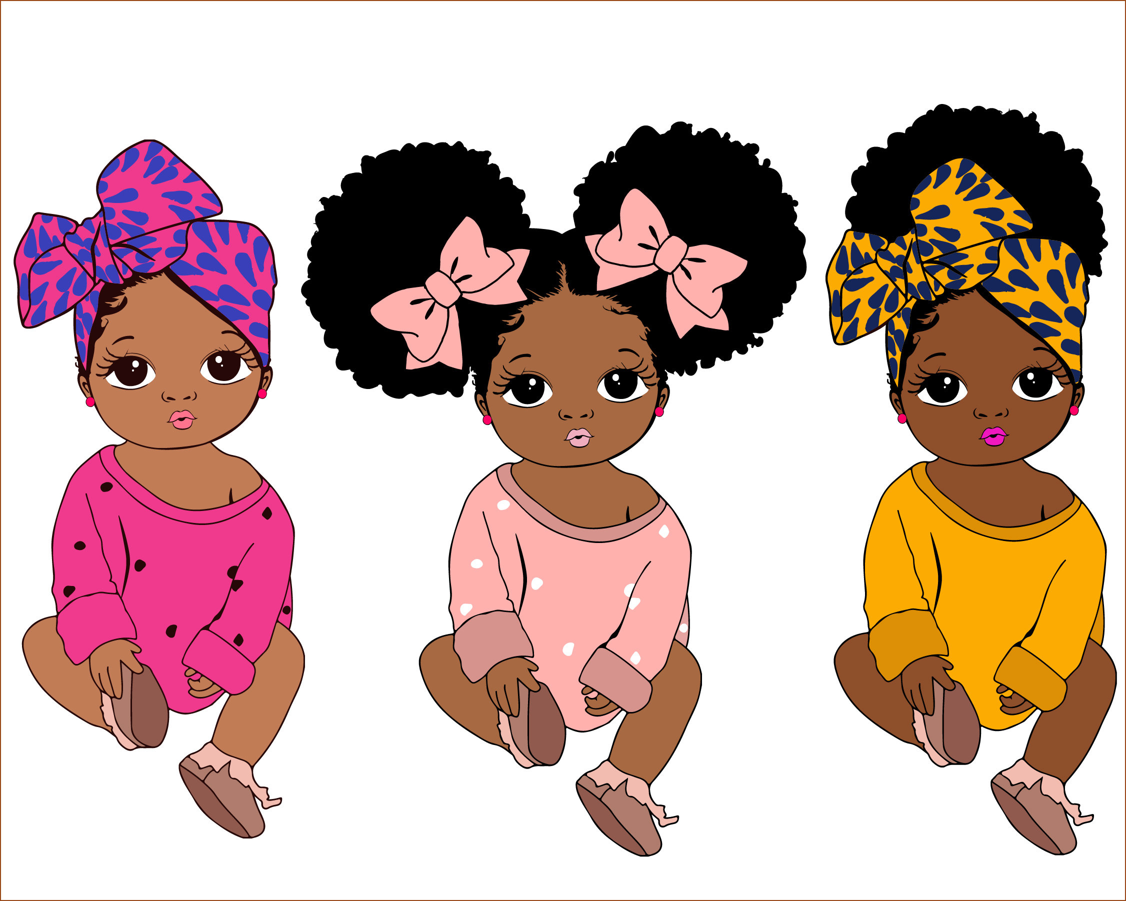Peekaboo girl with puff afro ponytails svg, Cute black African Americ…