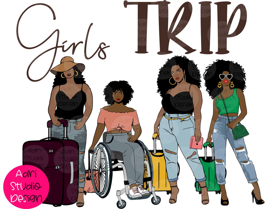 Melanin Black Woman Svg Luggage Ladies Getaway Vacation - Etsy