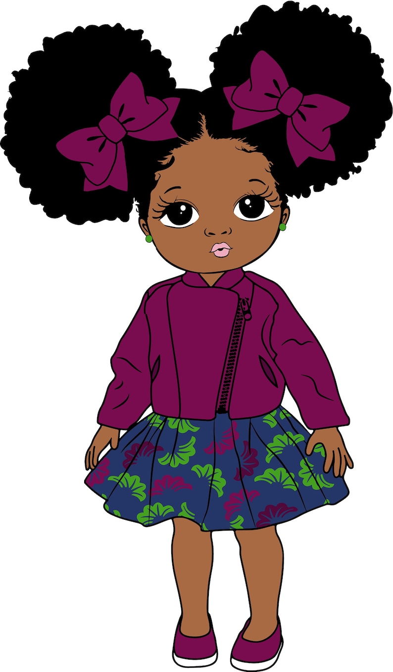 Download Princess svg Cute black African American kids Svg Dxf Eps ...