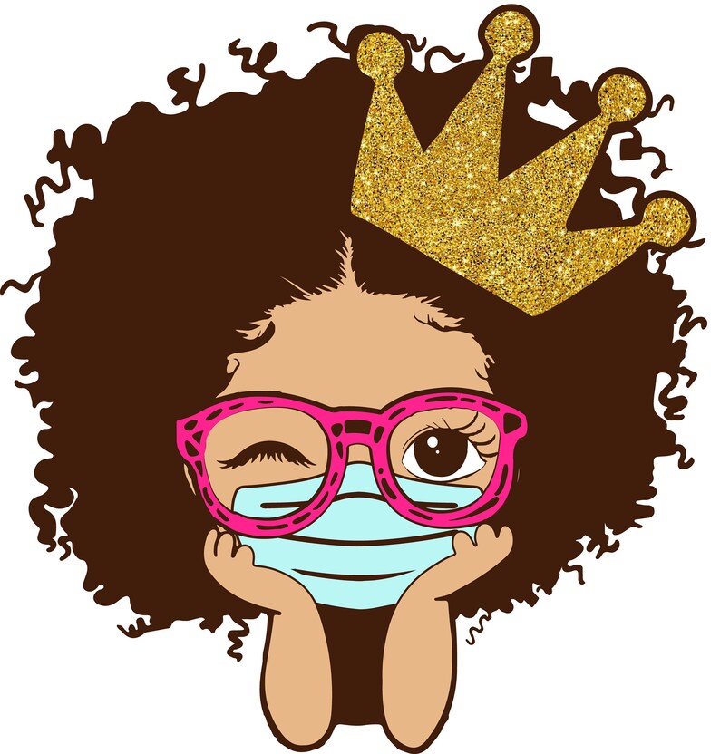 Download Glitter African American Clipart Crown Bow Gold Cute Black African American Kids Svg Png Cut File For Cricut Peekaboo Girl Svg Digital Art Collectibles Kromasol Com