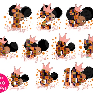 誕生日の女の子のバンドル、パフアフロポニーテールのピーカブーガール SVG、1歳の誕生日 SVG、最初の誕生日、1歳の誕生日の女の子、誕生日プリンセス SVG