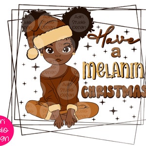 Kleines Mädchen, süßes Mädchen, Weihnachtsmann Hut, Naturhaar Afro Weihnachten, Vintage Merry Christmas PNG, Weihnachtsmann, schwarze Weihnachten, Elfe svg