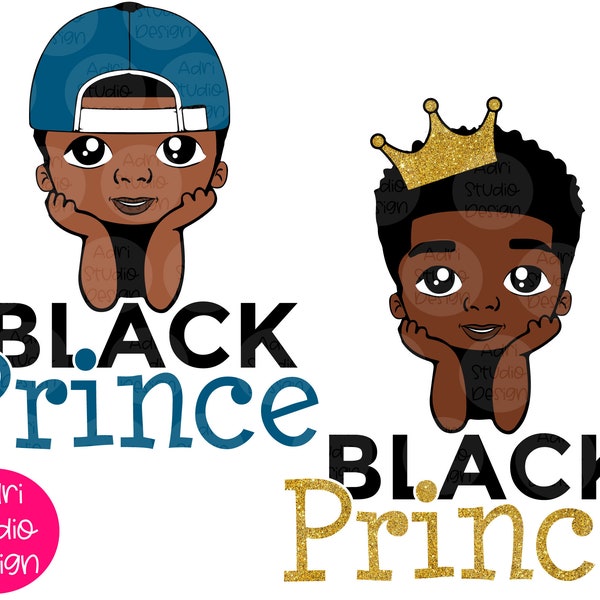 Cute black African American kids  Png, African american svg, Afro Boy svg, cap,  Black Prince SVG, Black Boy SVG Silhouette, Prince Crown