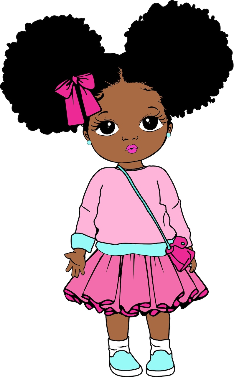 Download Peekaboo girl with puff afro ponytails svg Cute black ...