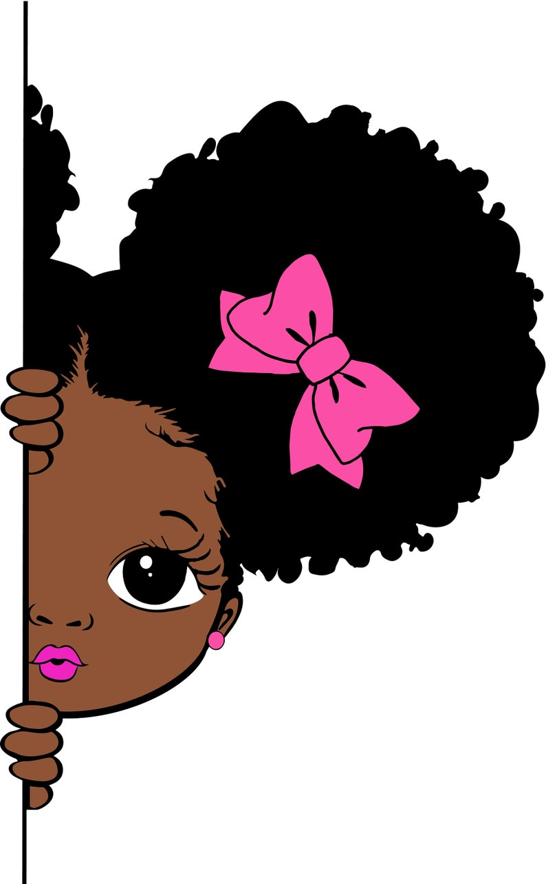 Peekaboo girl Bundle princess svg Cute black African | Etsy