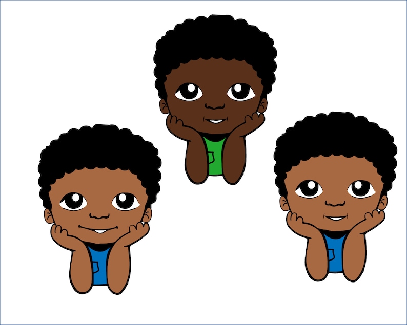 Cute black African American kids Svg Dxf Eps Png Peek a boo image 1.
