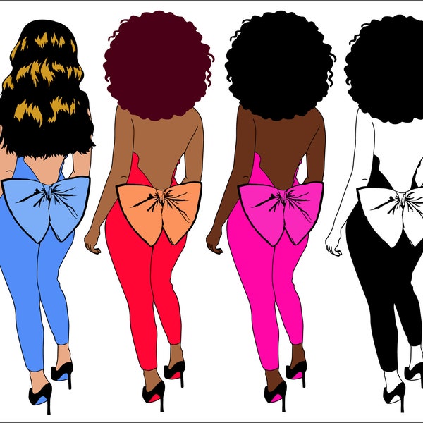 Woman Bundle svg, Afro queen, black power, Black woman svg, black girl svg, black queen svg, thick women svg, curvy svg, bow, thick girls