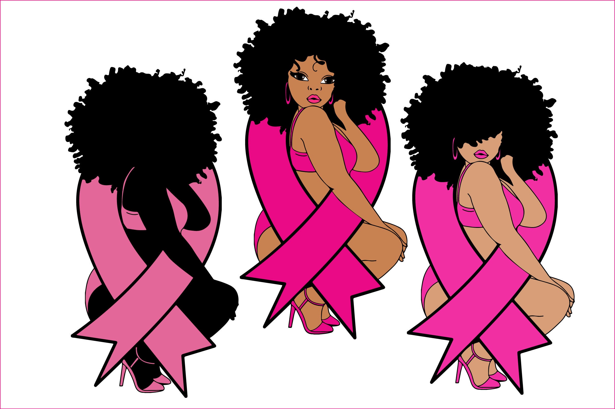 Survivor svg, Pink Ribbon svg, Queen clipart African American africa …