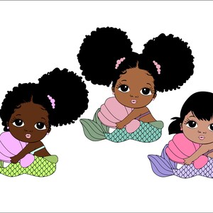 Peekaboo girl with puff afro ponytails svg, Mermaid svg,  black mermaid princess, birthday party, afro girl Png sublimation clip art