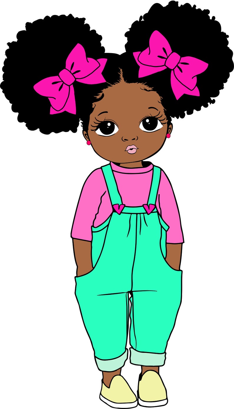 Download Peekaboo girl with puff afro ponytails svg Cute black ...