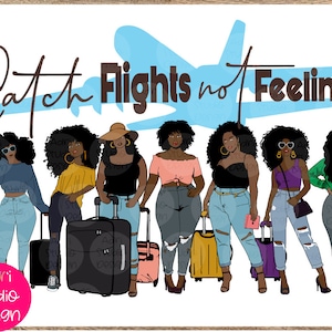 Melanina, mulher negra svg, pegar voos, não sentimentos, escapadela para mulheres, férias, aventura, diversão juntos, planos, amigos, viagem, viagem confiante