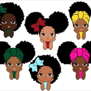 Peekaboo girl  Bundle, princess svg, Cute black African American kids Svg Dxf Eps Png cut file CricuT, African American, afro puff, bow