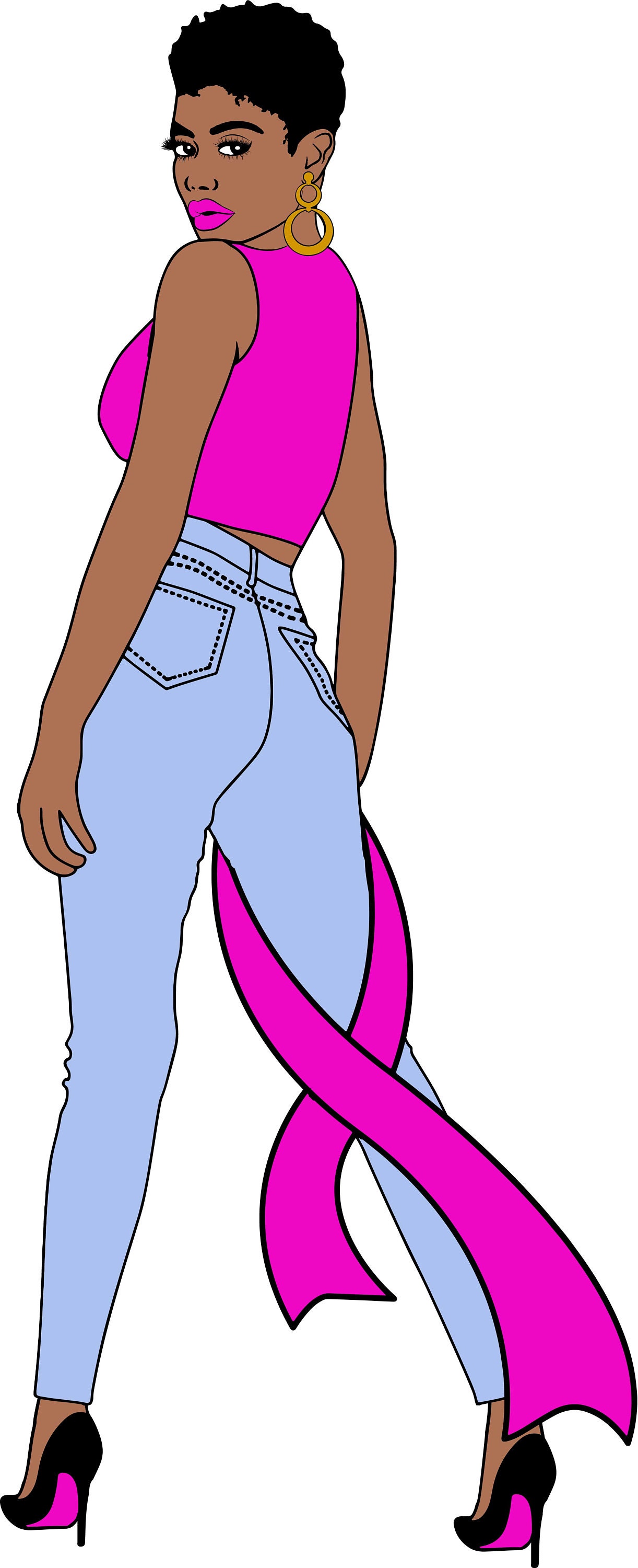 Survivor Svg Pink Ribbon Svg Hope Clipart African American - Etsy