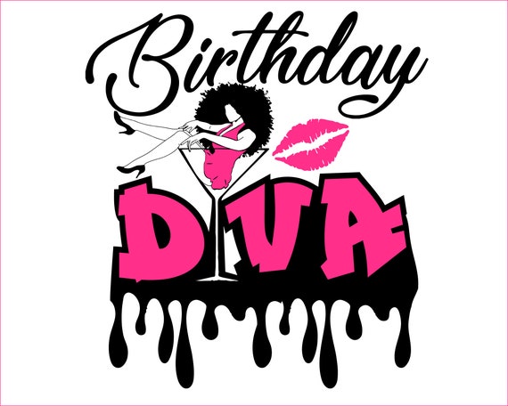 Birthday DIVA, Drip Diva Party Cut File, Heel and Martini Glass