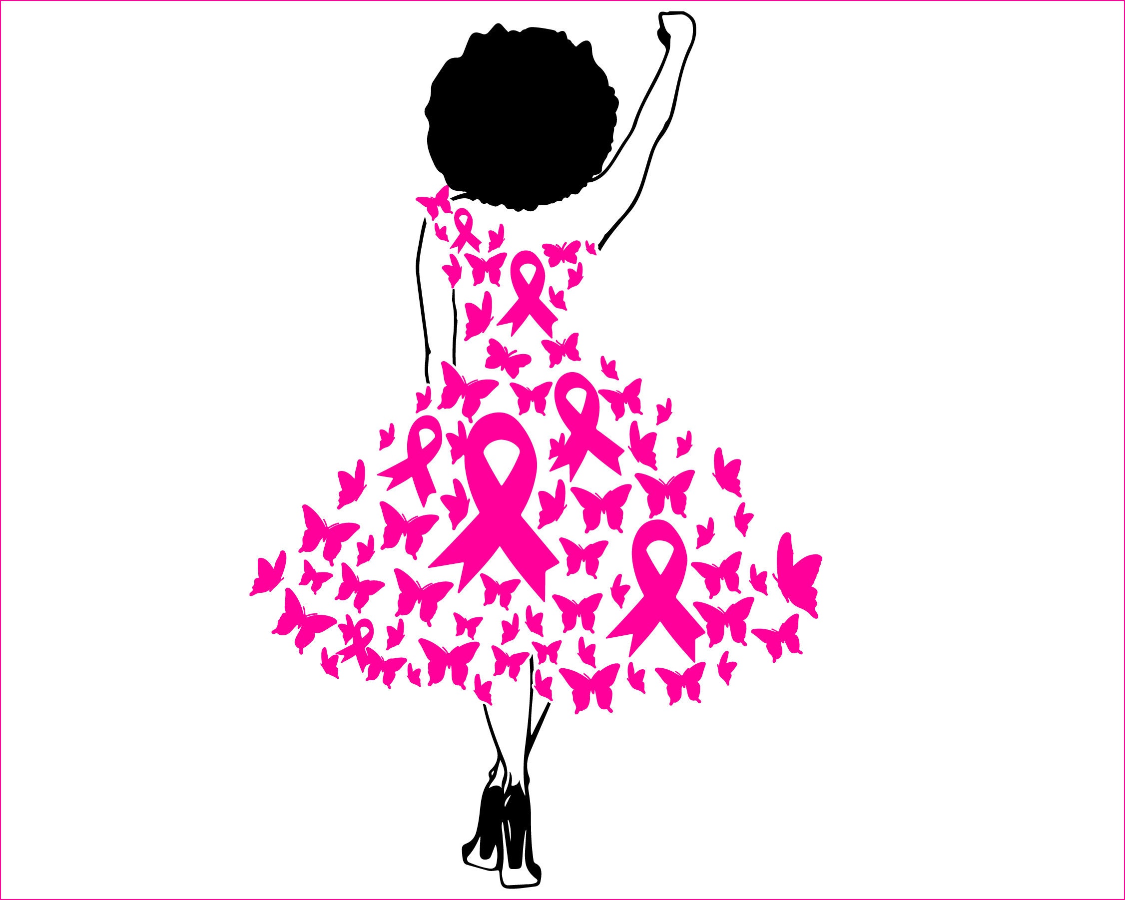 Survivor Svg, Pink Ribbon Svg, Queen Clipart African American Png Dxf ...