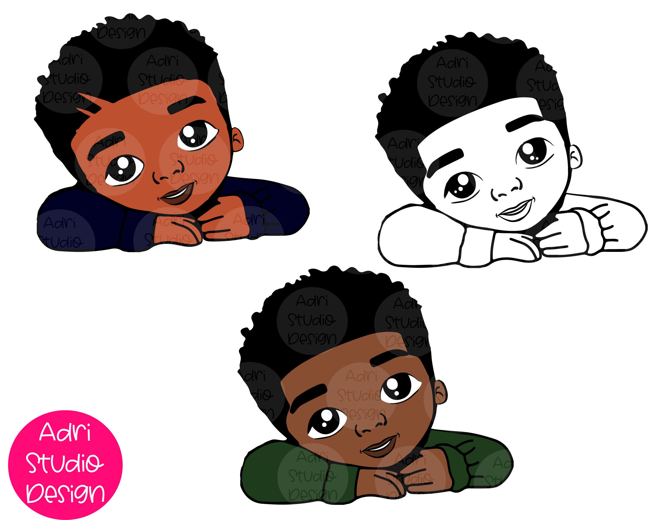Cute Black African American Kids Png African American Svg Etsy Ireland