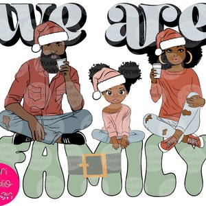 Christmas Black Woman Png, African American Family Christmas, Black Santa, Black Mother, Black Christmas Ornament, Clip Art, SVG, PNG,