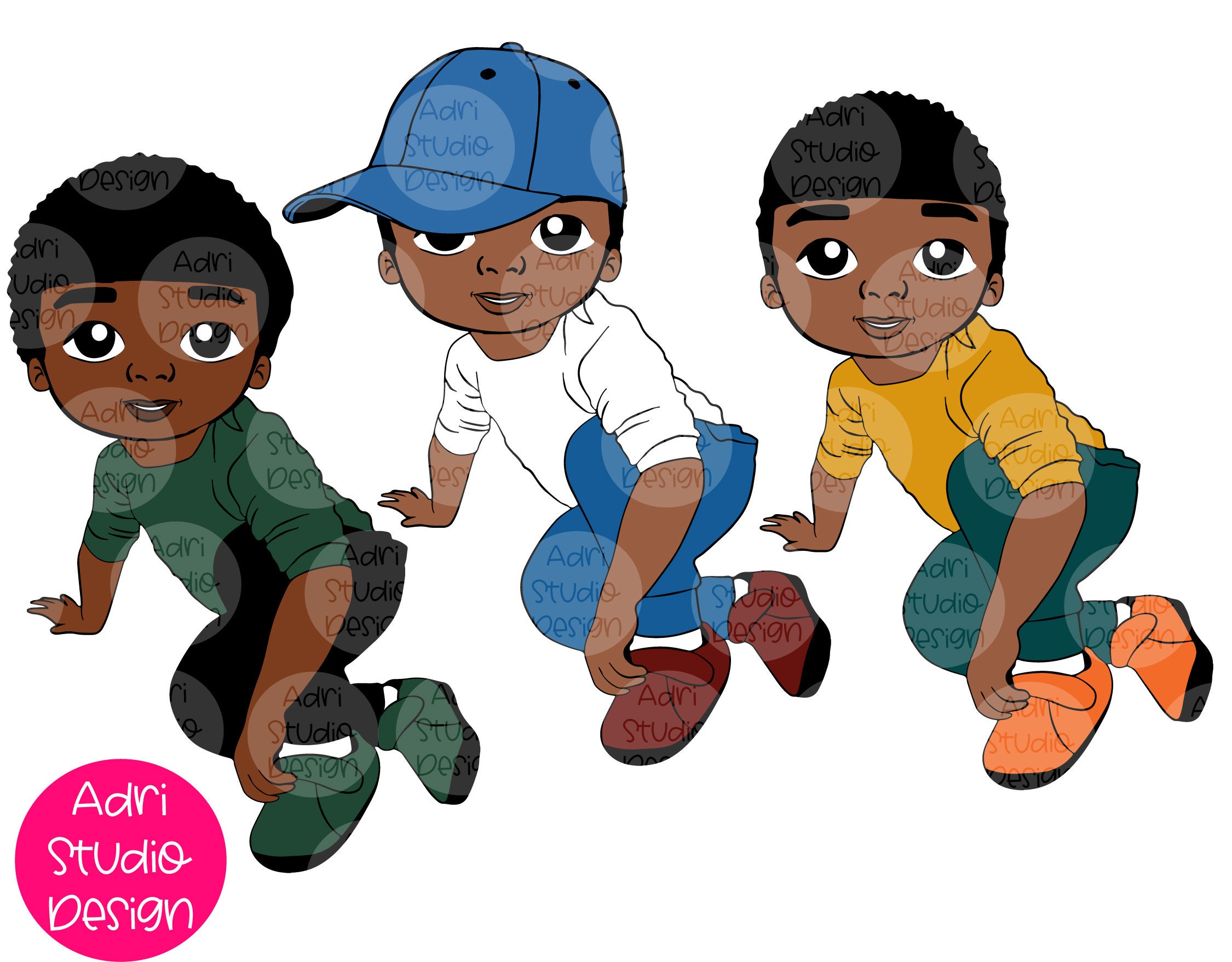 Cute Black African American Kids Png African American Svg - Etsy