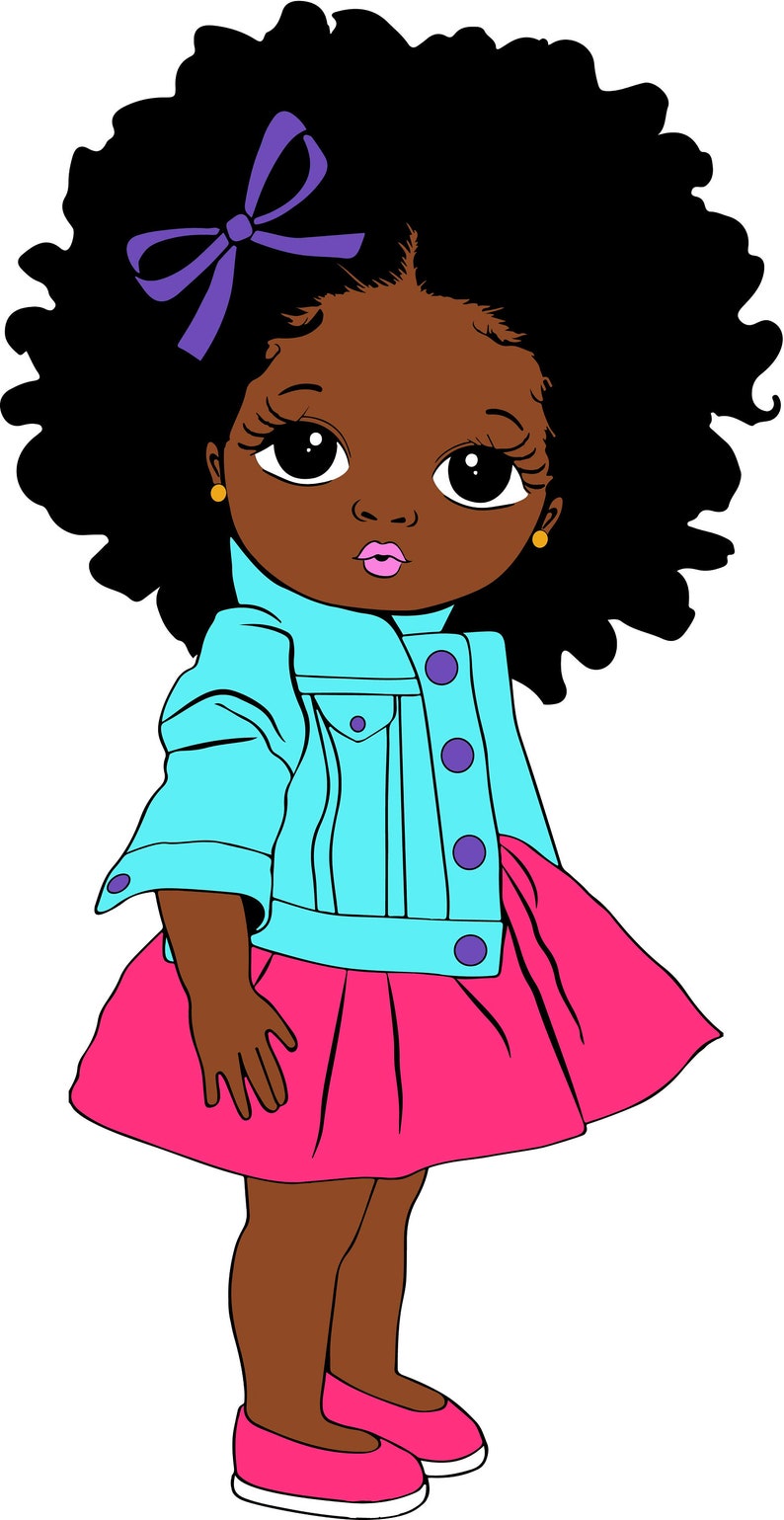 Download Peekaboo girl with puff afro ponytails svg Cute black ...