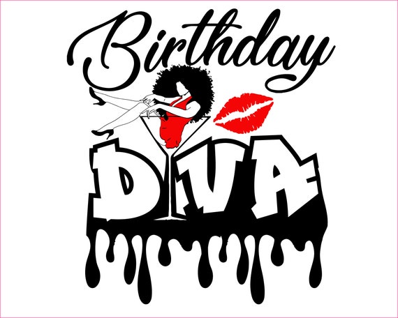 Birthday DIVA, Drip Diva Party Cut File, heel and martini glass, birthday  girl gift, wine glass heel svg, birthday, Woman In Martini Glass