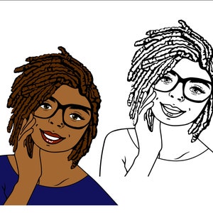 Woman Bundle svg,Denim girl clipart, Denim clipart, Curvy girl clipart, Fashion girl clipart, dreads, African American clipart
