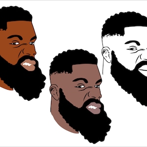 Black king The most powerful piece in the game, Quotes Boss Kingdom Afro Hair African American Male .SVG .EPS .PNG Vector Clipart afro man