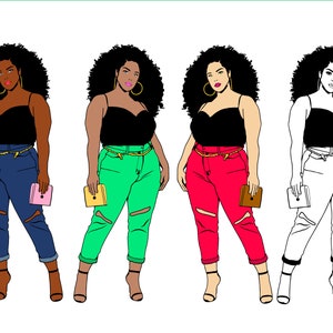 Woman Bundle svg, Curvy girl svg - Thick woman svg - BBW art svg - Curvy woman svg - Thick tighs svg - Gorgeous svg - Plus size svg