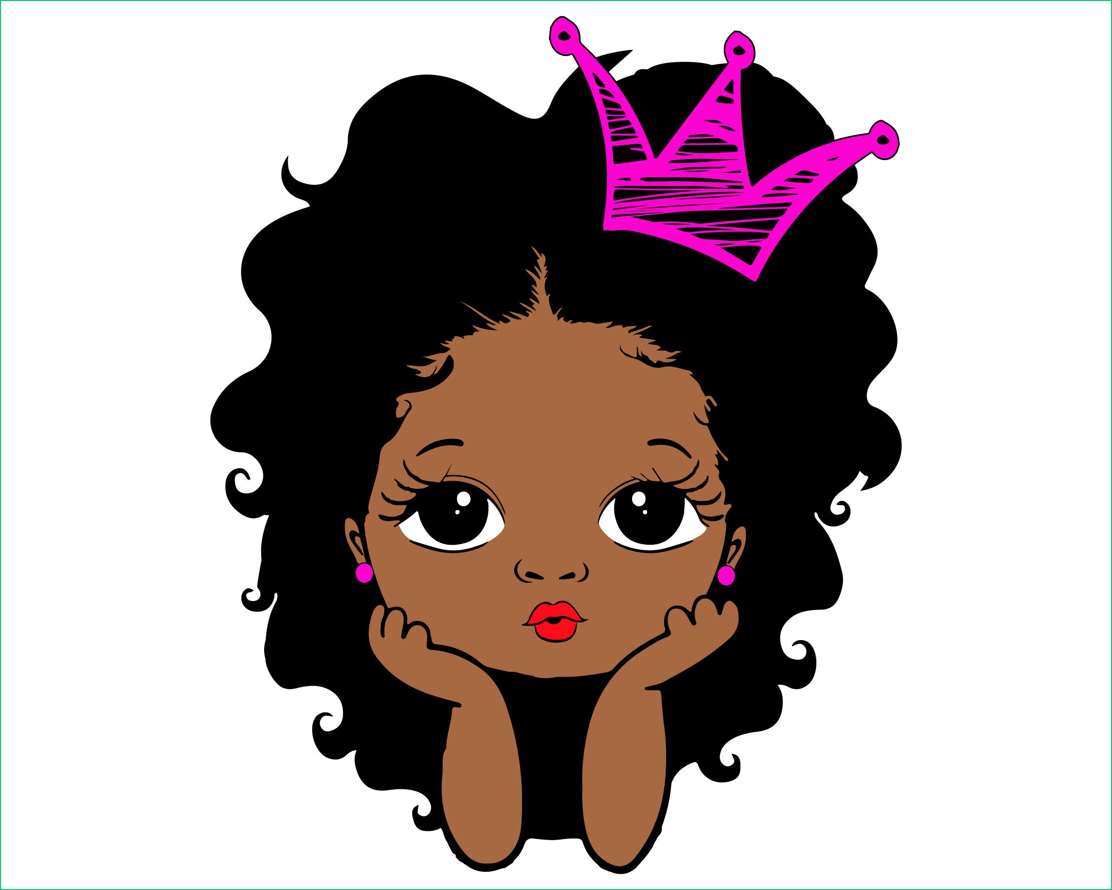 crown Little melanin queen Peekaboo girl little princess African