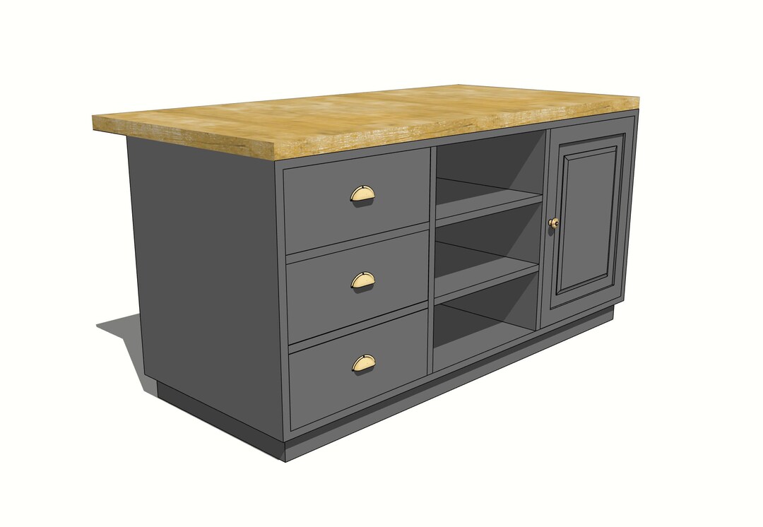 Stand Alone Island Kitchen Unit With Storage Etsy UK