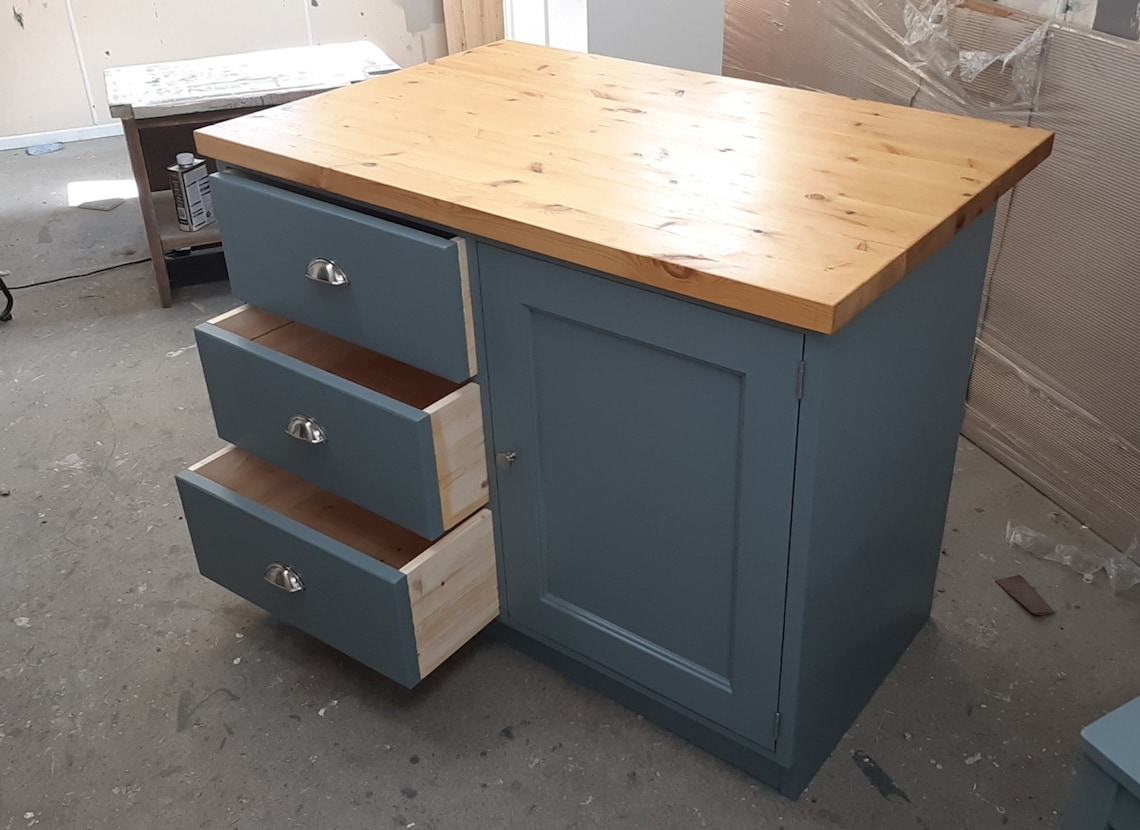 Stand Alone Island Kitchen Unit With Storage Etsy