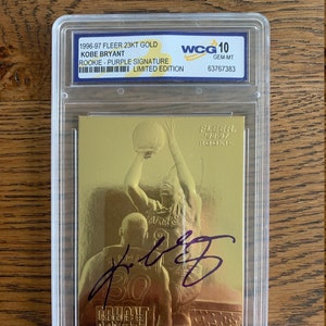 KOBE BRYANT ROOKIE Karte 23K Gold Auto La Lakers Graded Gem Mint 10 Rare Ships Fast