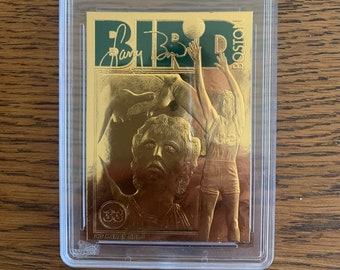 Tarjeta de baloncesto de oro de 23 quilates de los Boston Celtics de LARRY BIRD, 1997, GEM Mint 10