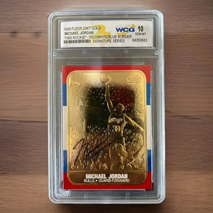 1998 Michael Jordan Fleer '86 Rookie 23KT Goldkarte Signature-Serie GEM-MINT 10 Schiffe schnell