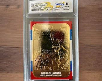 Michael Jordan 23KT Gold Card: 1998 Fleer '86 Rookie Design, GEM-MINT 10
