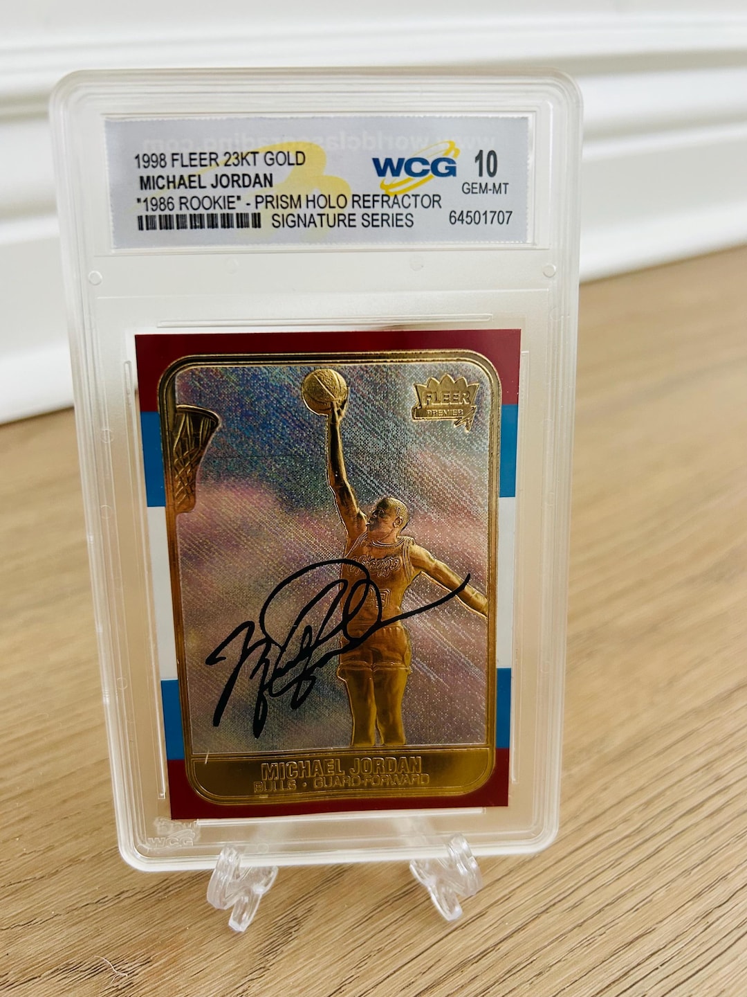 Michael Jordan Gold Auto Prizm Refractor Graded GEM Mint 10