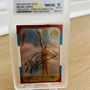 Michael Jordan Chicago Bulls Gold Auto Prizm Refraktor NBA Bulls Graded GEM Mint 10 Auf der Rückseite nummeriert - Begrenzte Stückzahl!