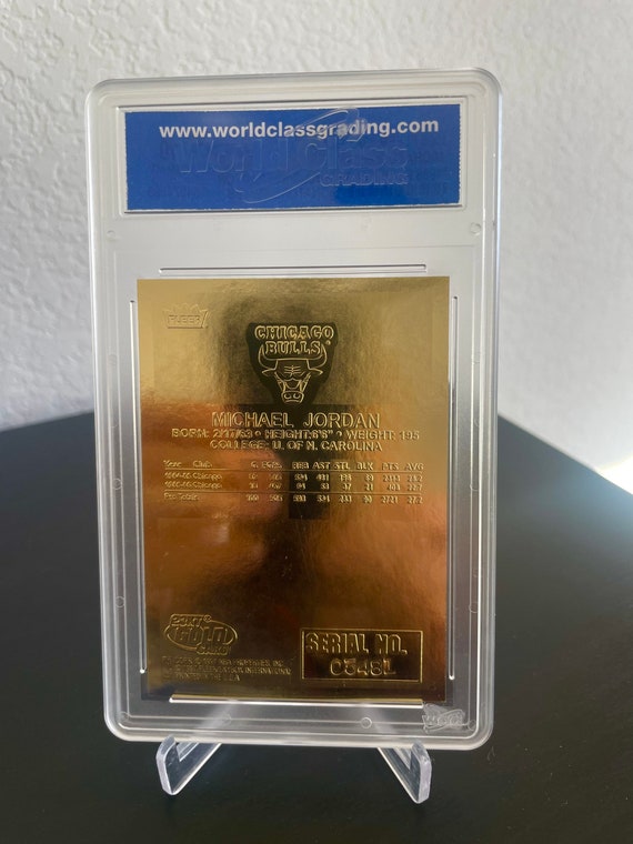 1998 Michael Jordan Fleer 23K Gold Card - Red Prizm Refractor GEM