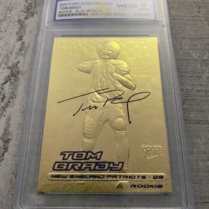 Tom Brady 2000 Rookie Blue Metallic Ultra 23kt Gold Auto Signature Series Graded GEM Mint 10 Ships Fast