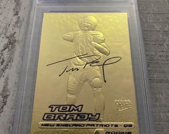 Tarjeta de novato de Tom Brady 2000: Fleer Ultra 23kt Gold Auto, GEM Mint 10