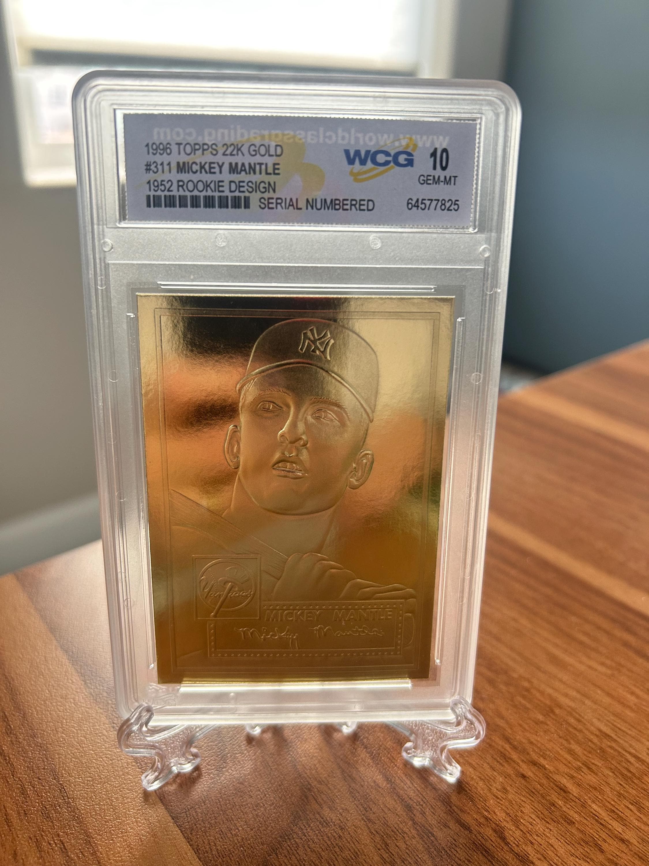 1996 Topps Mickey Mantle 22K Gold Card 1952 ROOKIE Card Design GEM