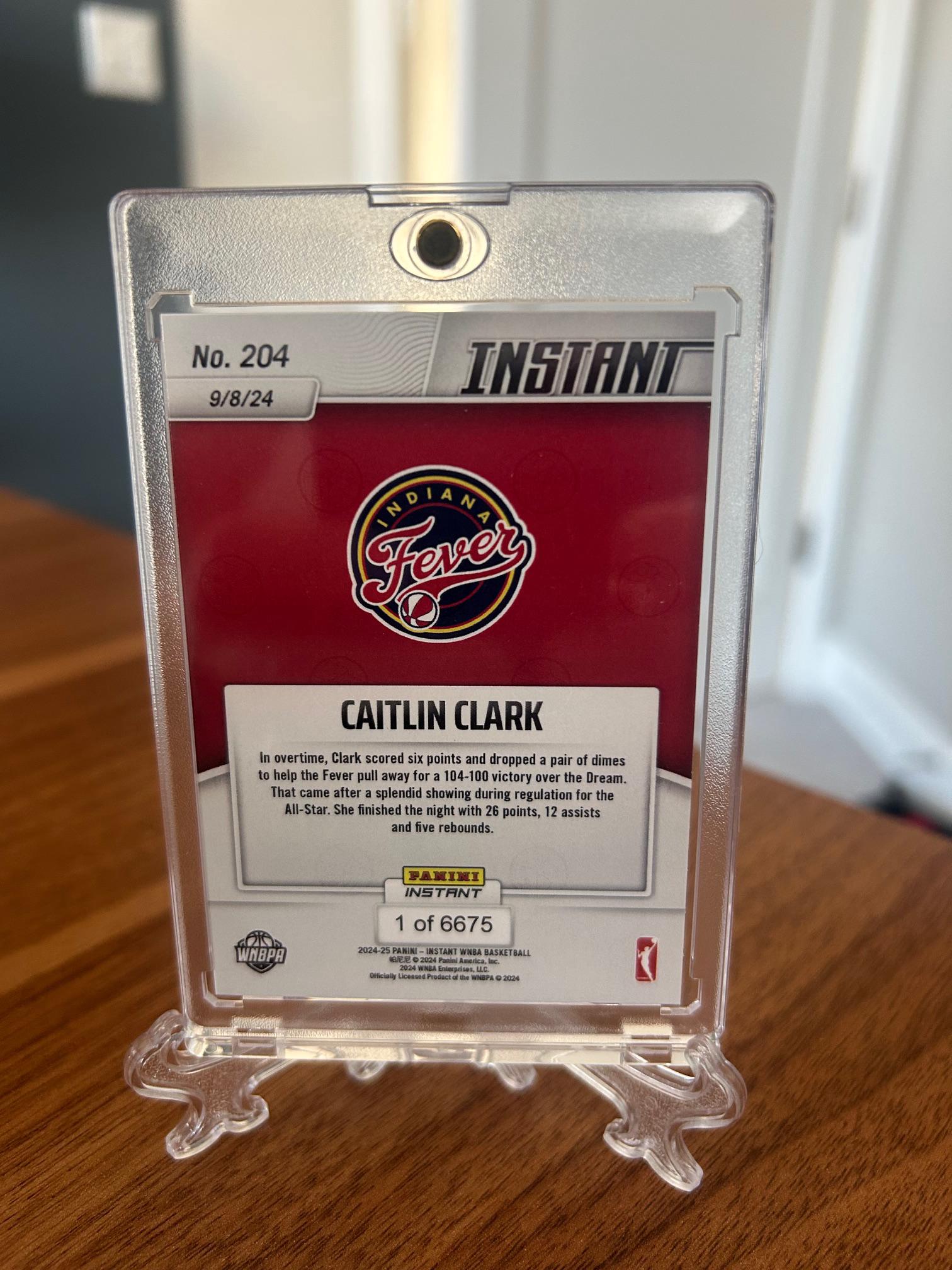 2024 Panini Instant Caitlin Clark Rookie Card #204 – Indiana Fever & Iowa Hawkeyes