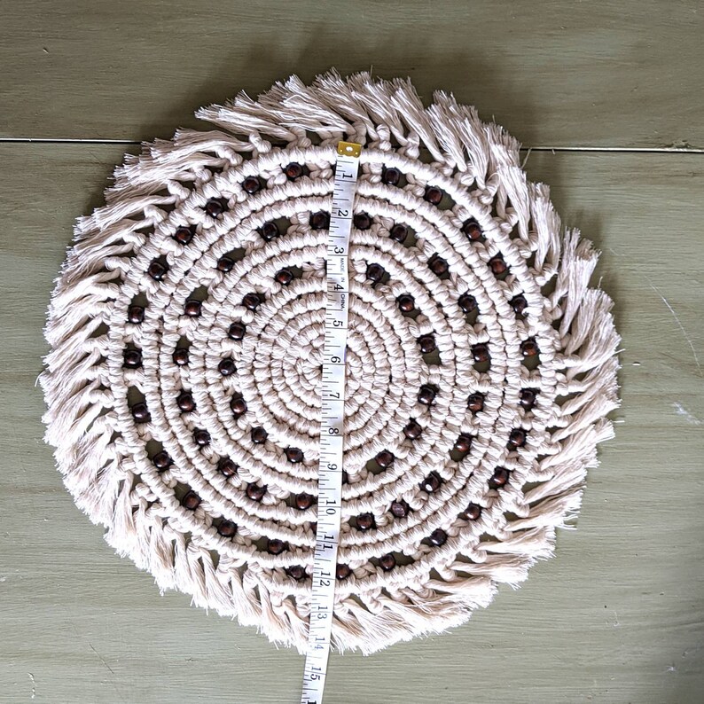 Chunky EcoFriendly Macrame Placemat Round Potted Plant Mat Etsy