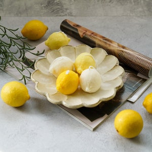 Lemon Shaped Soy Wax Candle | Fruit Candle | Dinner Table Decor Candle | Scented Candle | Pillar Candle